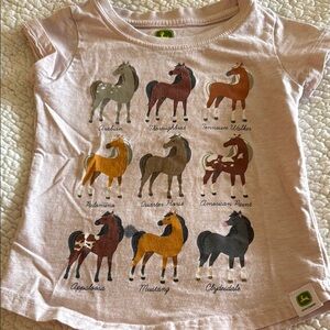 John Deere Kids' Pink Horse Graphic T-Shirt
